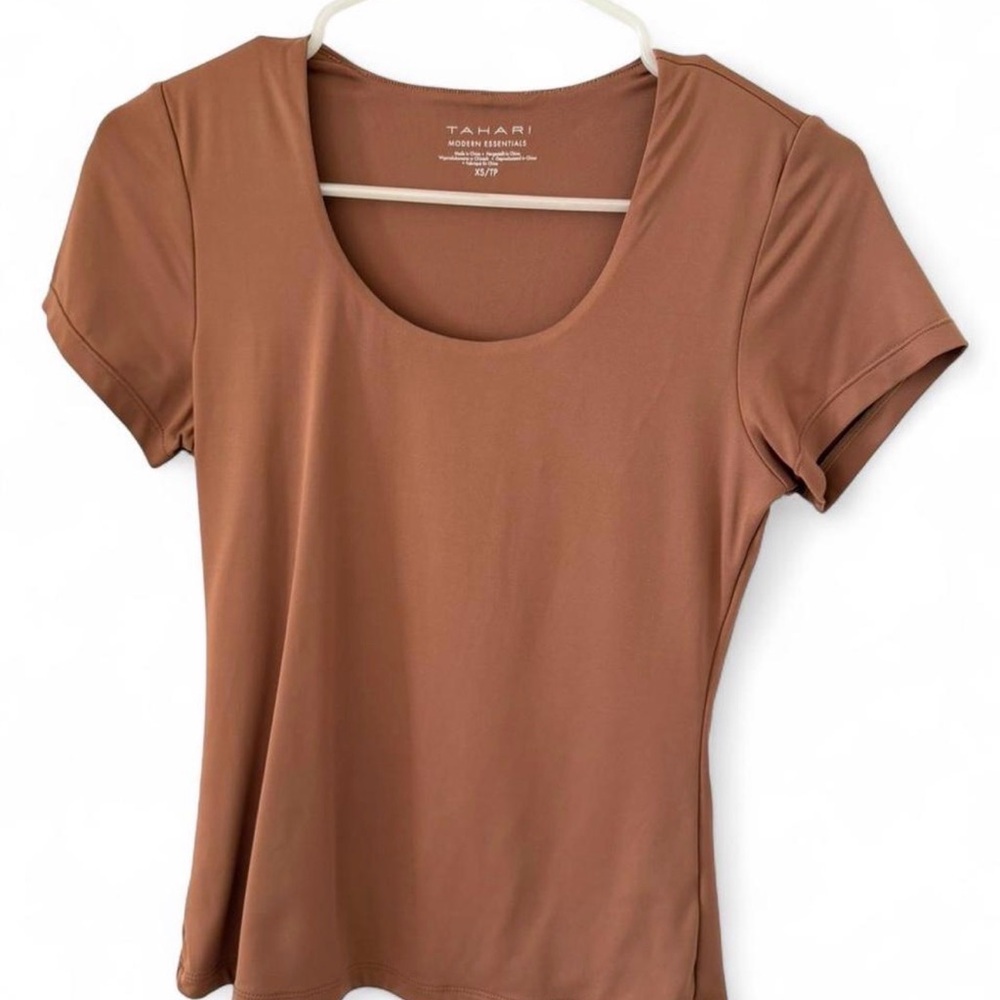 Tahari Women's Tan Short Sleeve Top